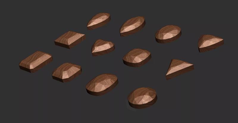 FLAT BACK Variety Gemstone big shape brilliant cut 3d files