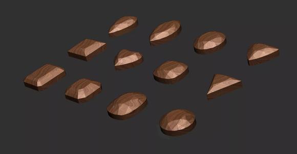 FLAT BACK Variety Gemstone big shape brilliant cut 3d files