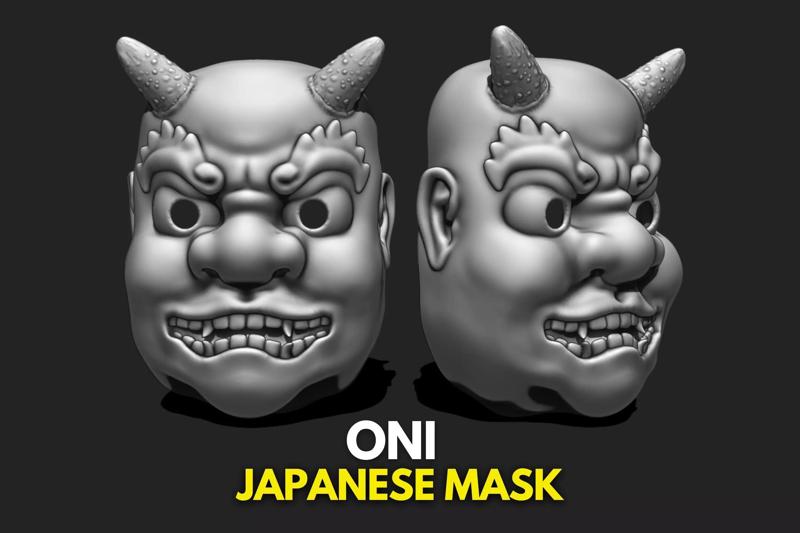 Oni Mask - Traditional Japanese Mask - WOLVES STUDIO