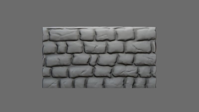SLIGHTLY WORN STONE BRICK WALL FOR MODEL MINIATURES *FREE!*