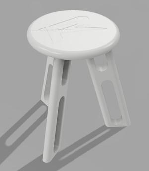 3D Printed Chair – Full Size, Divided in 9 Printable Parts (STL + F3D)
