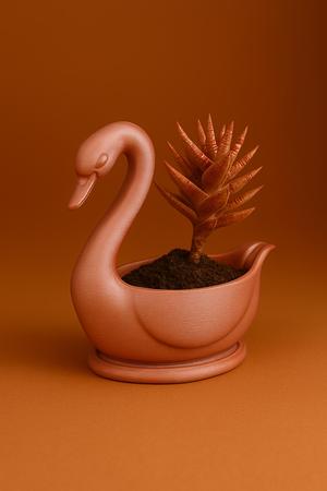 Swan Planter 3D Model – Elegant Bird Flower Pot STL for 3D Printing