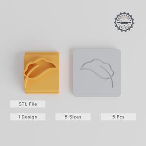 Leaf Stamp Tile Set, 5 Sizes Motif 20-40mm, Ideal for Clay, Cookie & Fondant, Botanical Nature Design PRODUCT_5008