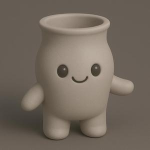 Adorable Character Vase STL File for 3D Printing
