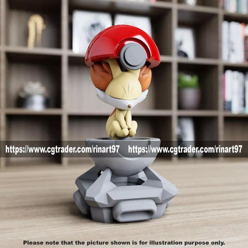 Fennekin in the pokeball from Pokemon