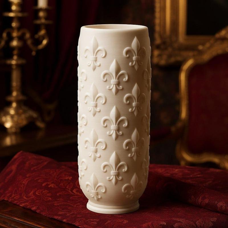 Éloise Vase – Fleur-de-Lis Pattern Decor