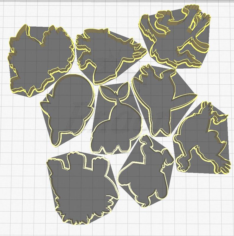 Pokemon Cookie Cutters Starters and Evolutions Gen4