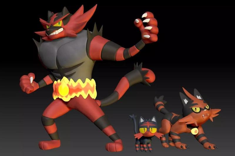 Pokemon Litten Torracat Incineroar