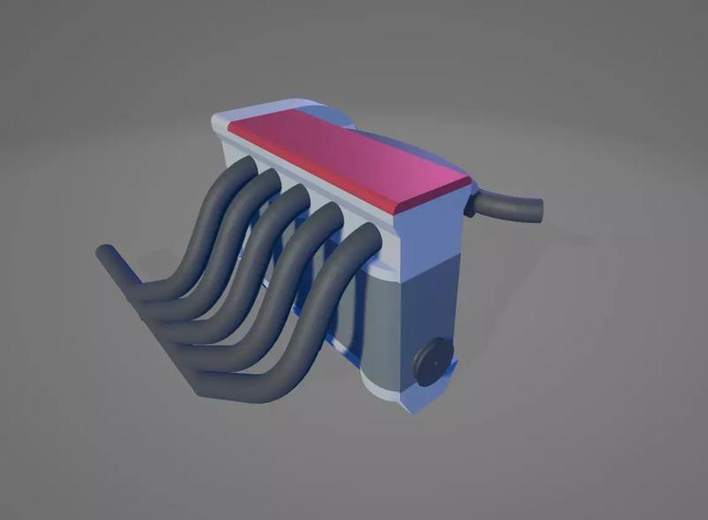 3D Printable Desk Ornament - Inline Five NA Engine