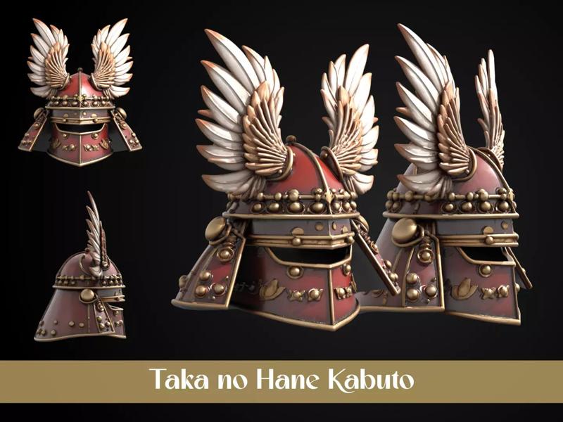 Stylized Samurai Helmet - Taka no Hane Kabuto