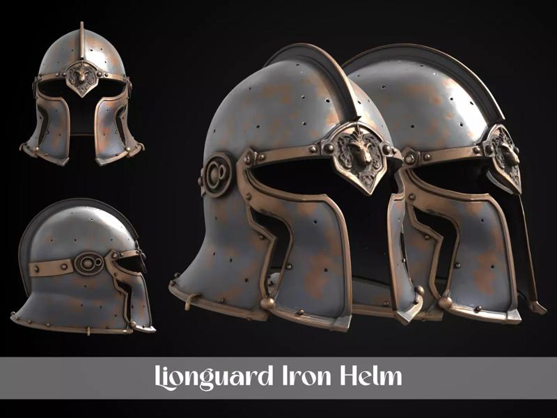Stylized Medieval Helmet - Lionguard Iron Helm