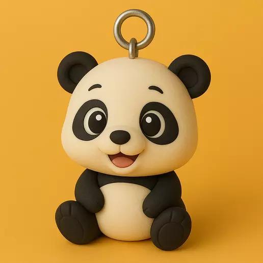 adorable Panda Keychain 3D Model