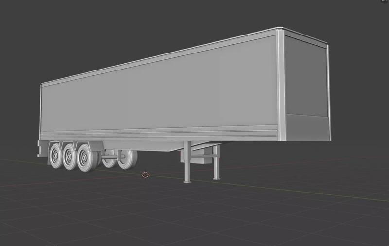 Standard Flat TILT Semi Trailer Truck 3D Model