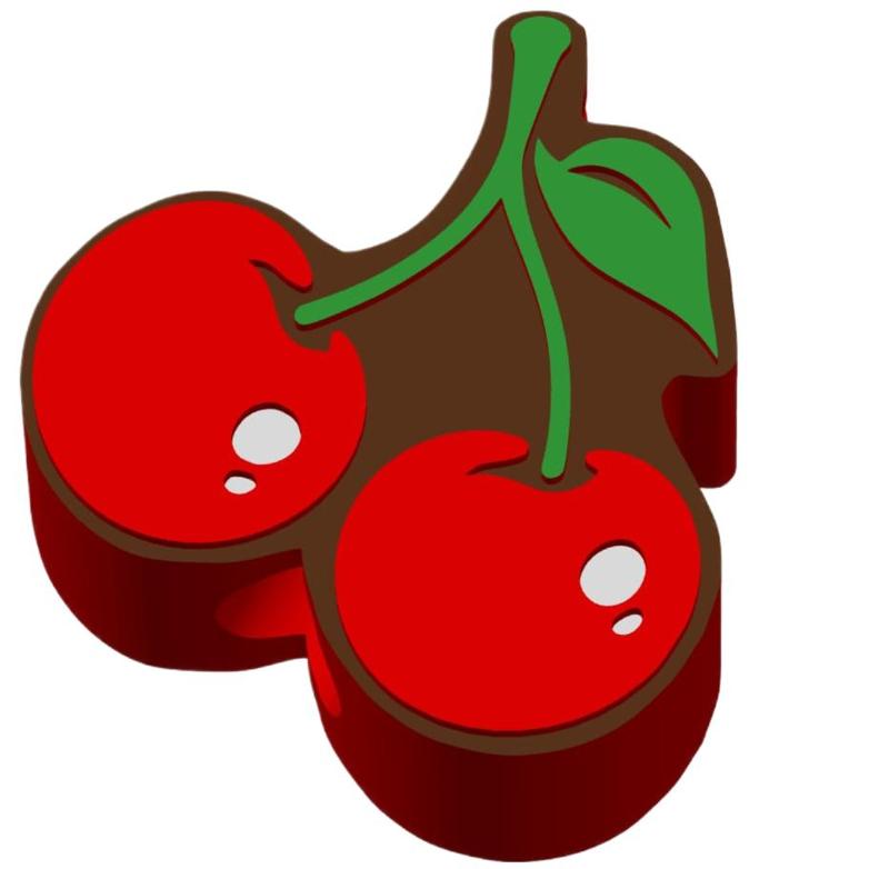 Cherries Straw topper in 2 sizes 3MF File Included