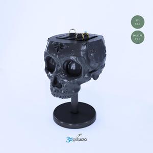 SKULL JEWELRY STAND 3D STL MODEL