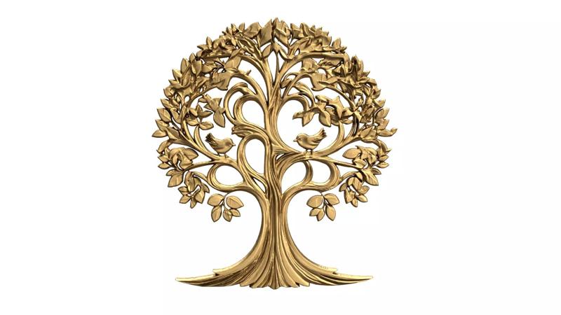 decor set wall panel tree relief mural CNC 07