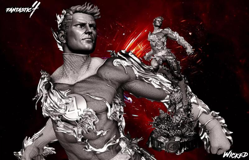 Wicked Marvel Human Torch  Sculpture 3D print model