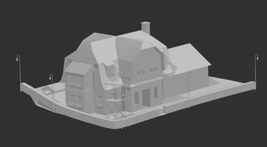 CORNER HOUSE FOR RACING CIRCUIT MODELS
