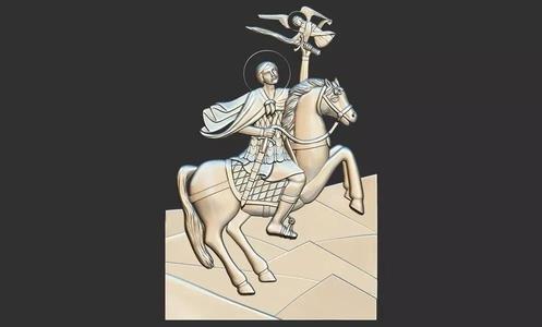 Saint Philopater Mercurius 3d relief printable cnc model