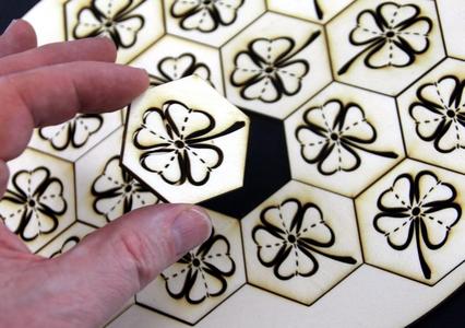 Wood Shamrock simple Puzzle, Lasercut, St. Patrick