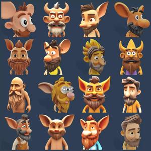 Whimsical Bearded Earthen Sprites