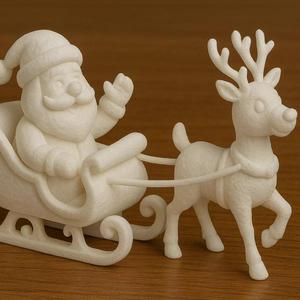 Santa Claus with Sleigh and Reindeer