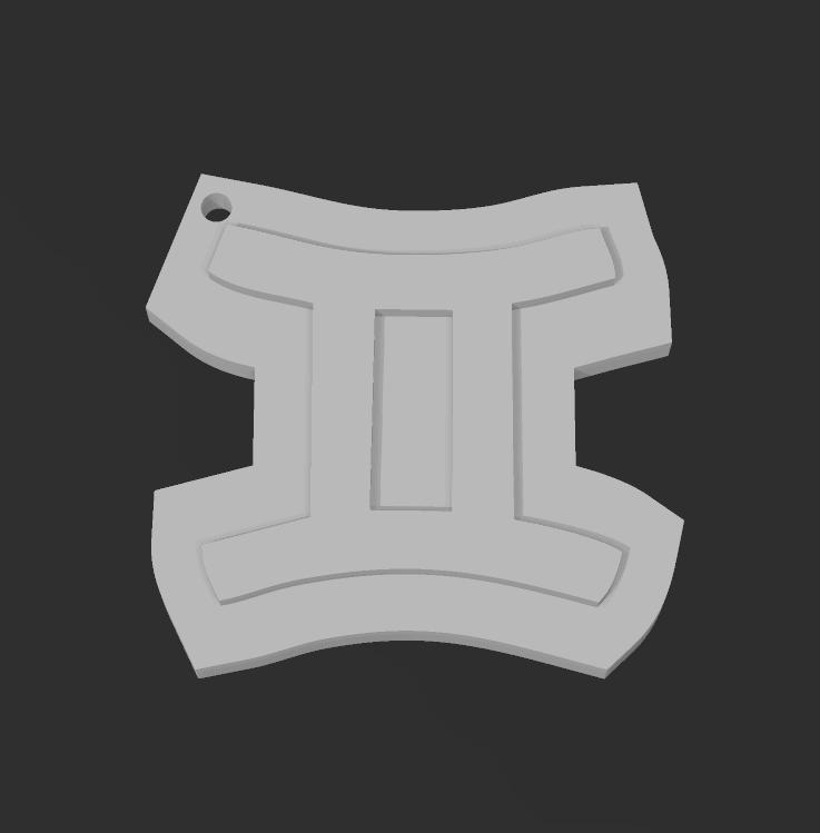 Gemini keychain necklace HD 9