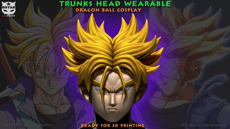 Trunks Head Wearable -Dragon ball Z Cosplay and Decoration