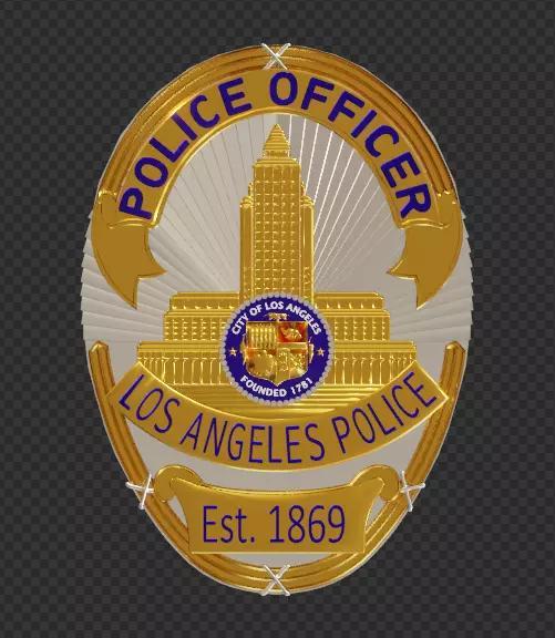 Officially Detailed LAPD Officer Badge 3D Printable