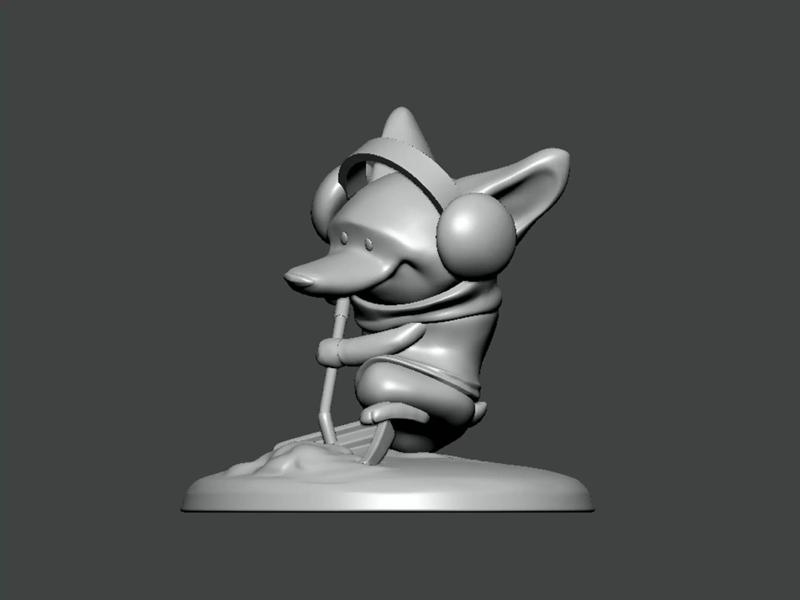 3D Model-CHARACTER0034 figurine of dog