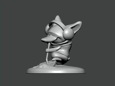 3D Model-CHARACTER0034 figurine of dog