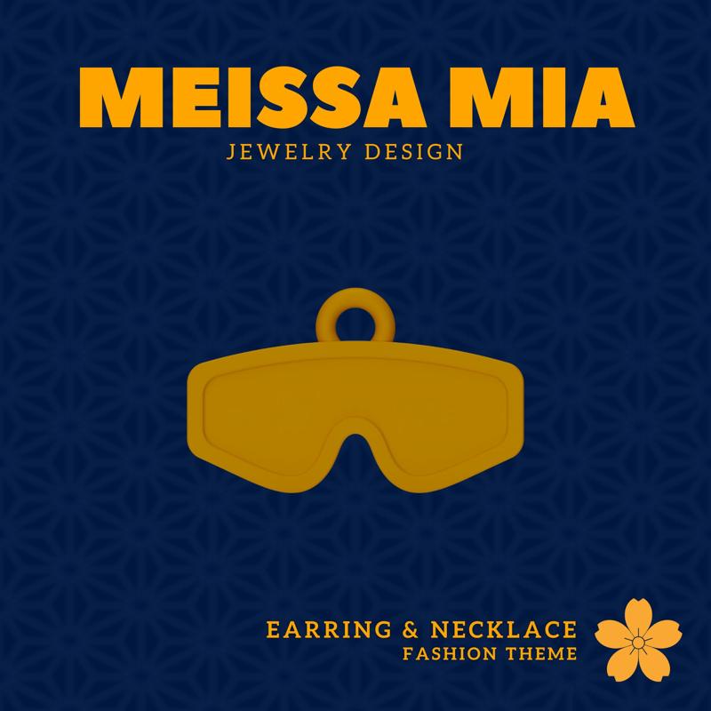 Sunny Style – 3D Print File for Sunglasses Earrings & Necklace - Sunglasses Earring - Glasses Necklace - Girl's Fashion - Designer Eyewear