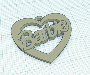 Barbie keychain heart charm ring