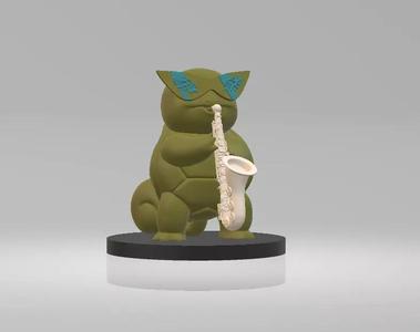 Squirtle Saxophone 3d printable model