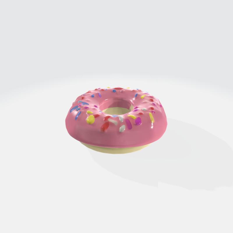 3D Donut Model - Realistic Glazed Donuts with Sprinkles