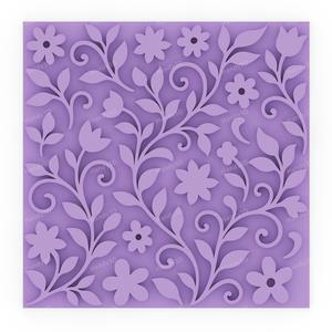 Floral Pattern Cookie Embosser - Botanical Texture Plate (9.5 cm)
