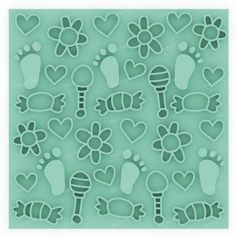 Baby Joy - Baby Shower Cookie Texture Plate