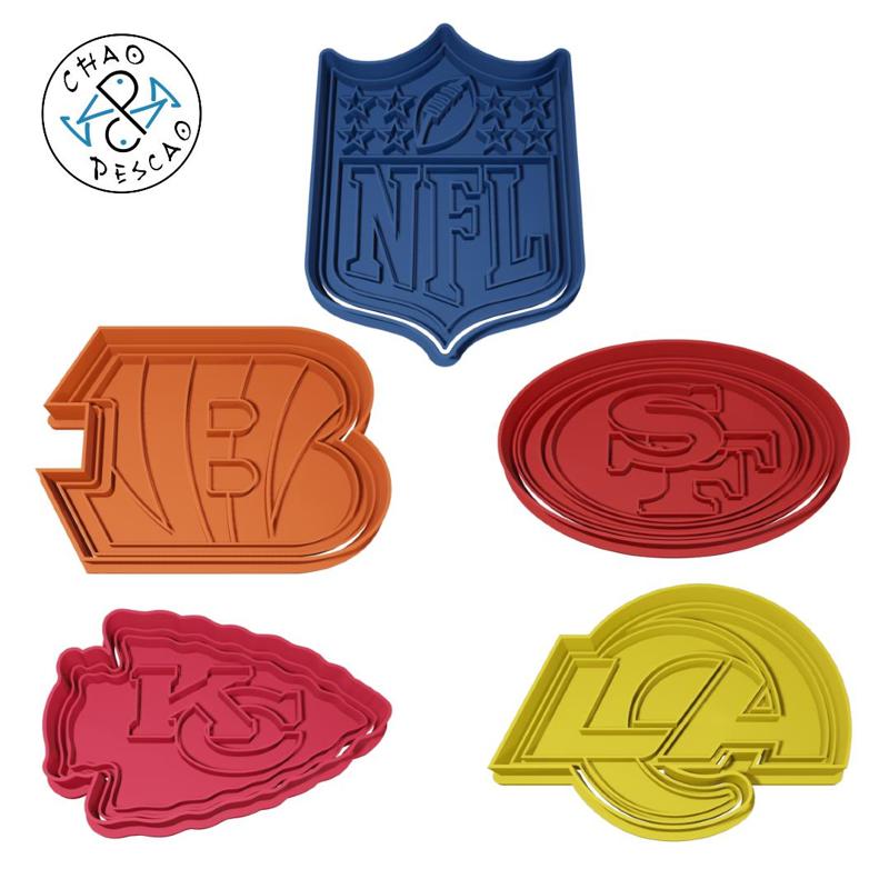NFL - Play Offs - Football  Collection Set - Cookie Cutter - Fondant - Polymer Clay