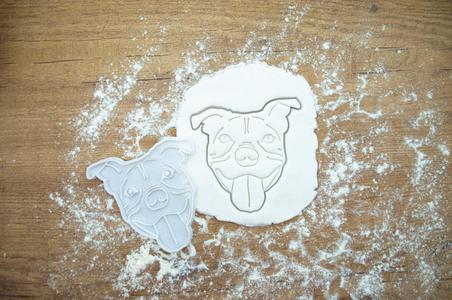 Pitbull face cookie cutter and stamp