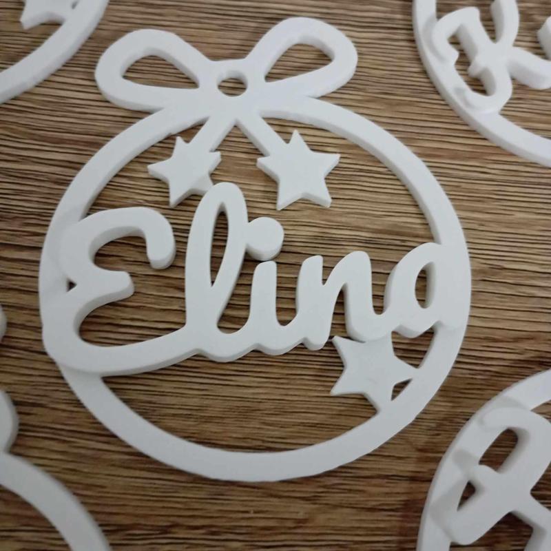 2 x Elina, personalized Christmas tree ball