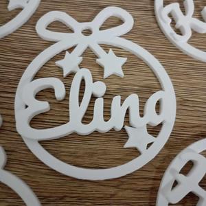 2 x Elina, personalized Christmas tree ball