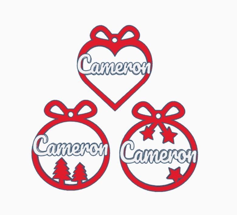 3 x Cameron, Christmas bauble
