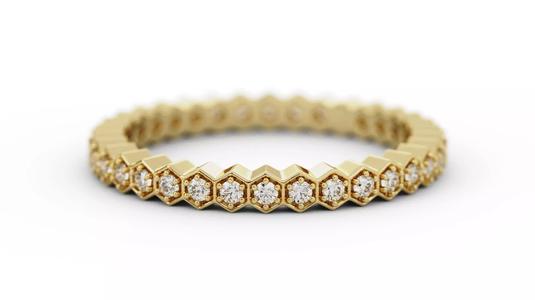Vessel Honeycomb  Diamond Eternity Band Ring