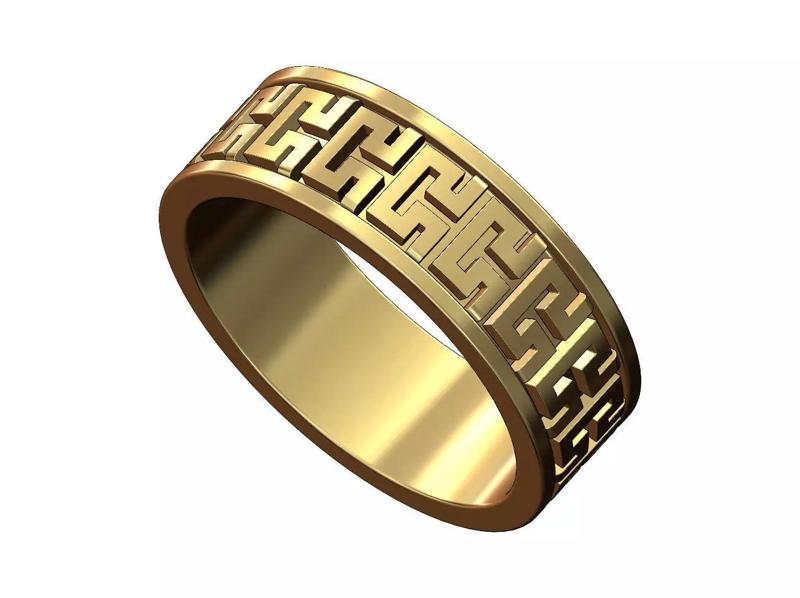 Vinatge greek key ornament pattern band US sizes 5to10