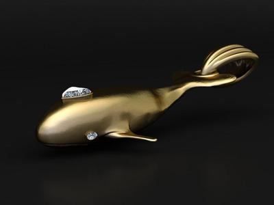 Diamond Whale Pendant