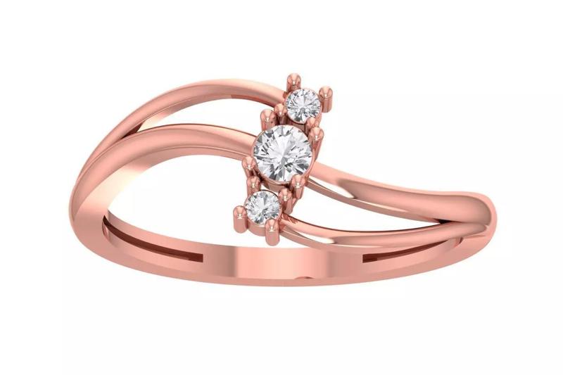 Unique Solitaire Wedding Engagement Three Stone Ring for Women
