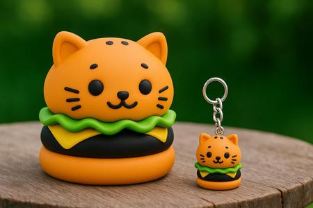 CAT BURGER KEYCHAIN