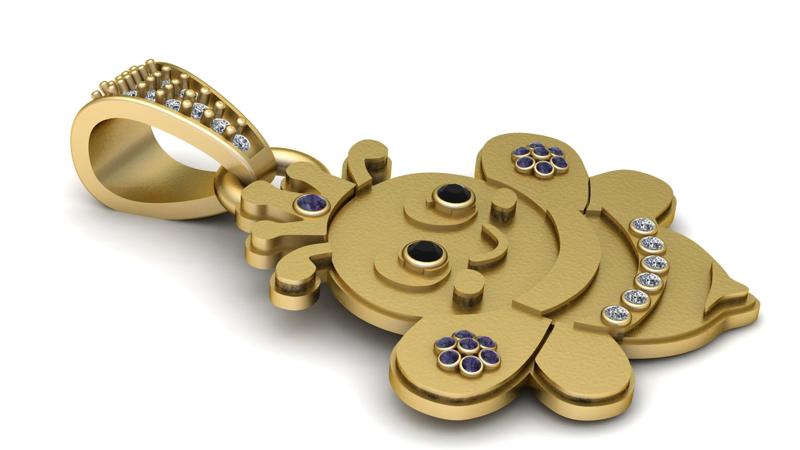 Smiling Cartoon Face  Pendant 3d printable model