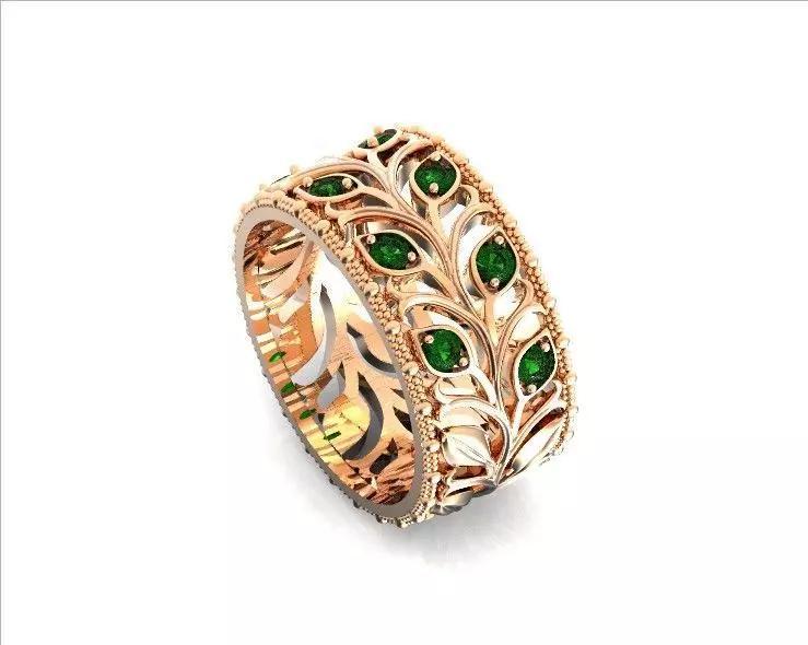 leaf  wedding ring caesar wreath flora