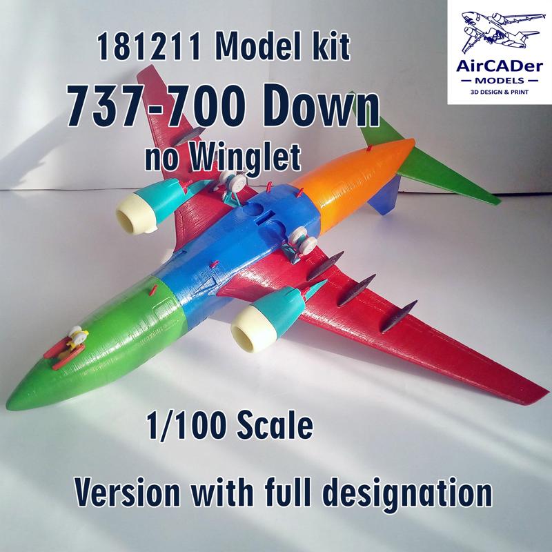 181211 Model kit 737-700 no Winglet Down scale 1/100